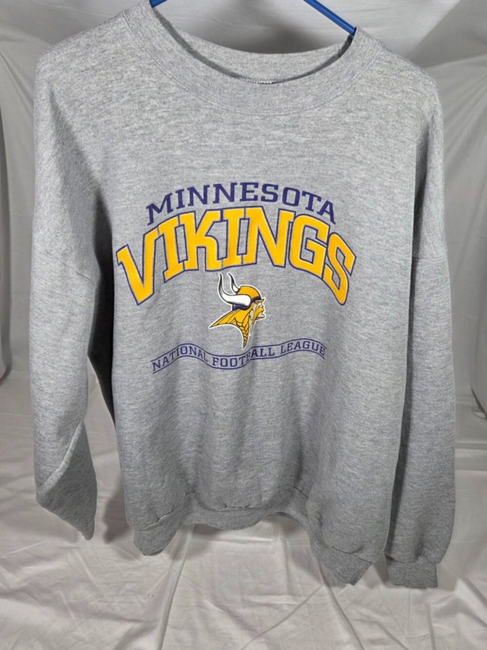 Vintage 2000s NFL Minnesota Vikings Crewneck Sweatshirt Heather Gray 2XL